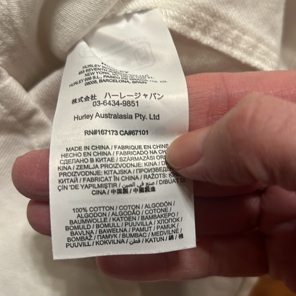 #209 Hurley White Denim Button Up Skirt - Picture 4 of 5